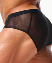 RUFSKIN DANTE Brief Full-Seat See-through Stretch Tulle Briefs Black 24
