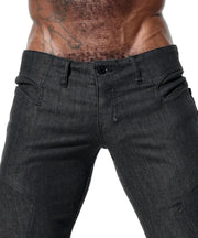 RUFSKIN Denim Jeans CHARLY Distressed Slim Fit Low-Rise Pants Premium Black