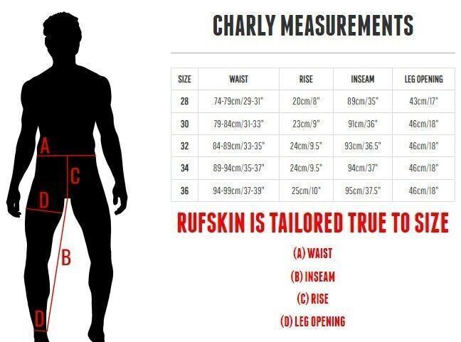 RUFSKIN Denim Jeans CHARLY Distressed Slim Fit Low-Rise Pants Premium Black