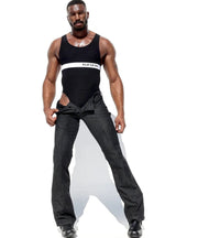 RUFSKIN Singlet TREY Full-Seat Briefs Bodysuit Brushed Knit Jet Black