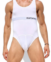 RUFSKIN Singlet TREY Full-Seat Briefs Bodysuit Brushed Knit Optic White