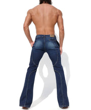 RUFSKIN Slim - Fit Flare Legs Jeans Vaquero Dark Distressed Denim Pants2
