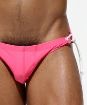 RUFSKIN Swim-Brief KNOT Side Rope Faux fly Contoured Pouch Pink Swimwear 26