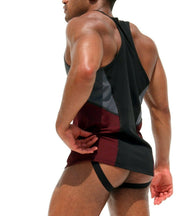 RUFSKIN! Tank top Trace Maroon Sport Stretch Nylon Muscle Definition 25