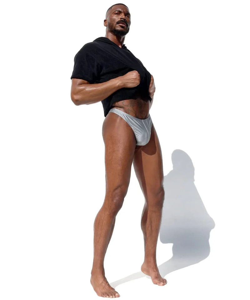 RUFSKIN Thong DALTON T-Back Premium Stretch Nylon Faux Fly Thongs Grey Smoke 83