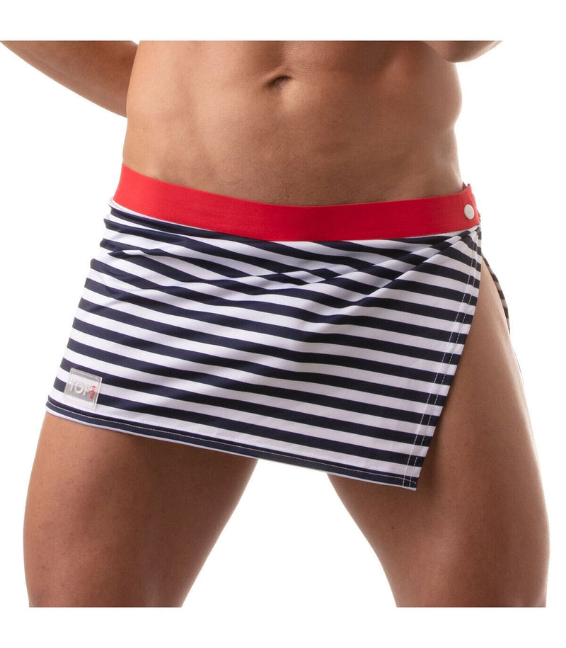 Sailor Skirt Iconic TOF PARIS Low-Waist Kilt Bathing Skirts Navy Blue 45