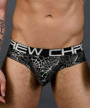 SexyMenUnderwear.com Andrew Christian Brief Web Sexy Slip Shimmering Spiderweb Silver  Black 91196 49
