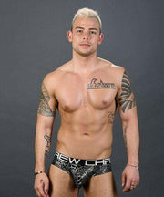 SexyMenUnderwear.com Andrew Christian Brief Web Sexy Slip Shimmering Spiderweb Silver  Black 91196 49