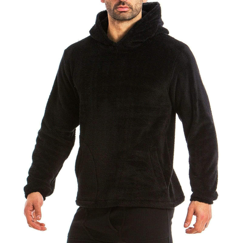 SexyMenUnderwear.com Modus Vivendi Black Hoodies Sweat Shirt Hoodie Faux Fur Ultra Soft 15851