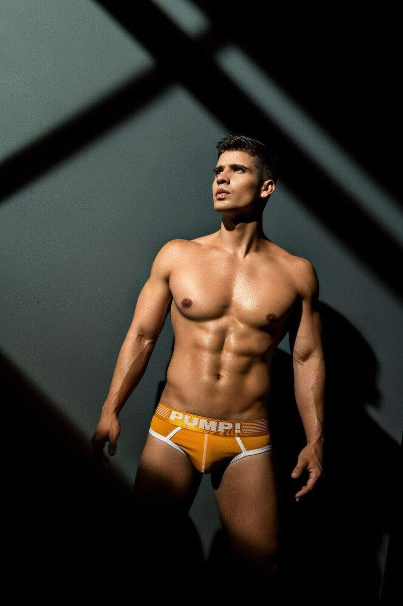 SexyMenUnderwear.com PUMP! Brief CREAMSICLE Micro Mesh Cotton Slip Athletic Sporty 12046 55