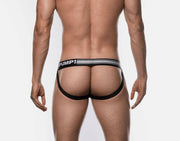SexyMenUnderwear.com PUMP! Jockstrap Micro-Mesh Cup Lined Cotton Fabric White Free-Fit Jock 15036-66