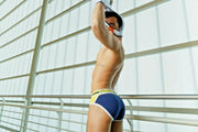 SexyMenUnderwear.com PUMP Sidecut Brief RECHARGE Navy Stretch Cotton Briefs 12061 69