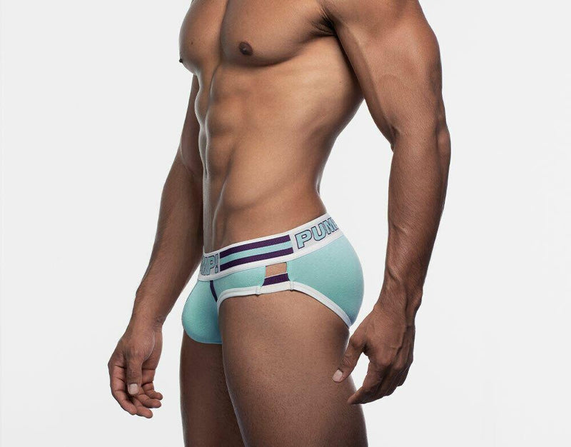 SexyMenUnderwear.com PUMP SideCut Briefs ACTIVATE Retro Teal Cotton Stretch Briefs 12063 70