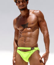SexyMenUnderwear.com "RUFSKIN!" Swimwear BOXOL Swim-Briefs Shiny Stretchy-Nylon Lemon 48