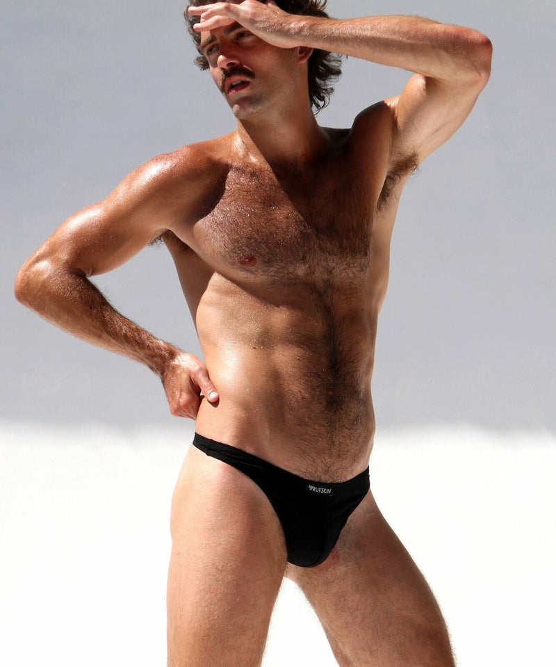 SexyMenUnderwear.com RUFSKIN Thong Nas Mens Tangas Lightweight T-Back Ultra Stretch Microfiber Black