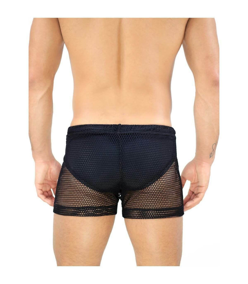 SexyMenUnderwear.com See-Through Swimwear "TOF PARIS" IBIZA Swim-Shorts Guaranteed Effect BLACK T4