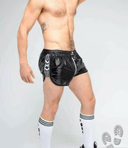 SexyMenUnderwear.com Short MASKULO Skulla Shiny Nylon Jogging Shorts Two-Sided Zipper SH077-90 28