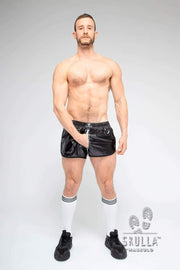 SexyMenUnderwear.com Short MASKULO Skulla Shiny Nylon Jogging Shorts Two-Sided Zipper SH077-90 28
