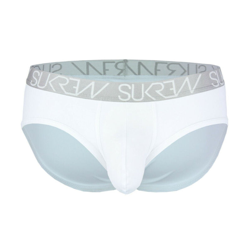SexyMenUnderwear.com Sukrew Brief MONMOUTH APEX Briefs Silver Waistband Silk White Fabric 18