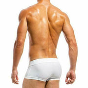 SexyMenUnderwear.com Swimwear Modus Vivendi Swim-Short Metallic Brazil Swim Trunks White BS1821 36