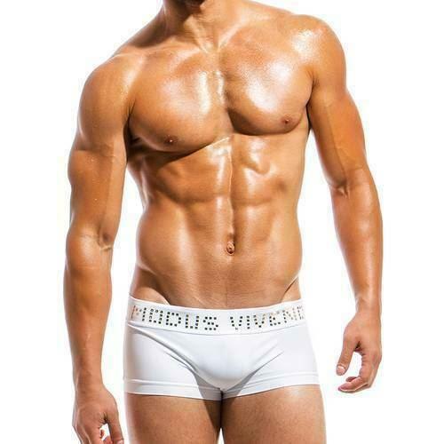 SexyMenUnderwear.com Swimwear Modus Vivendi Swim-Short Metallic Brazil Swim Trunks White BS1821 36