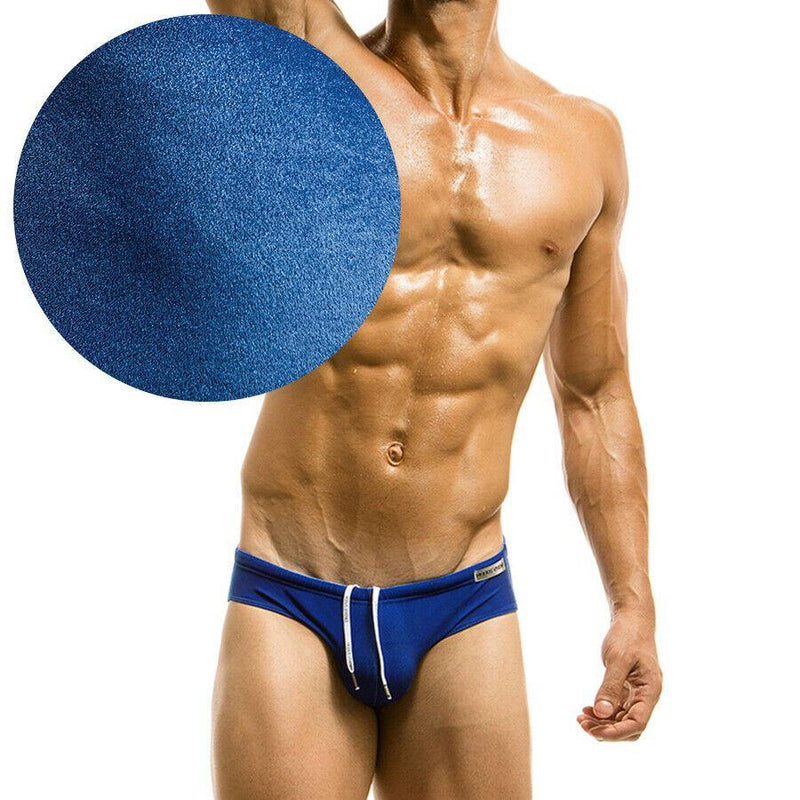 SexyMenUnderwear.com SWIMWEAR MODUS VIVENDI VELVET-LOOK DRAWSTRING SWIM BRIEF BLUE S1714 55