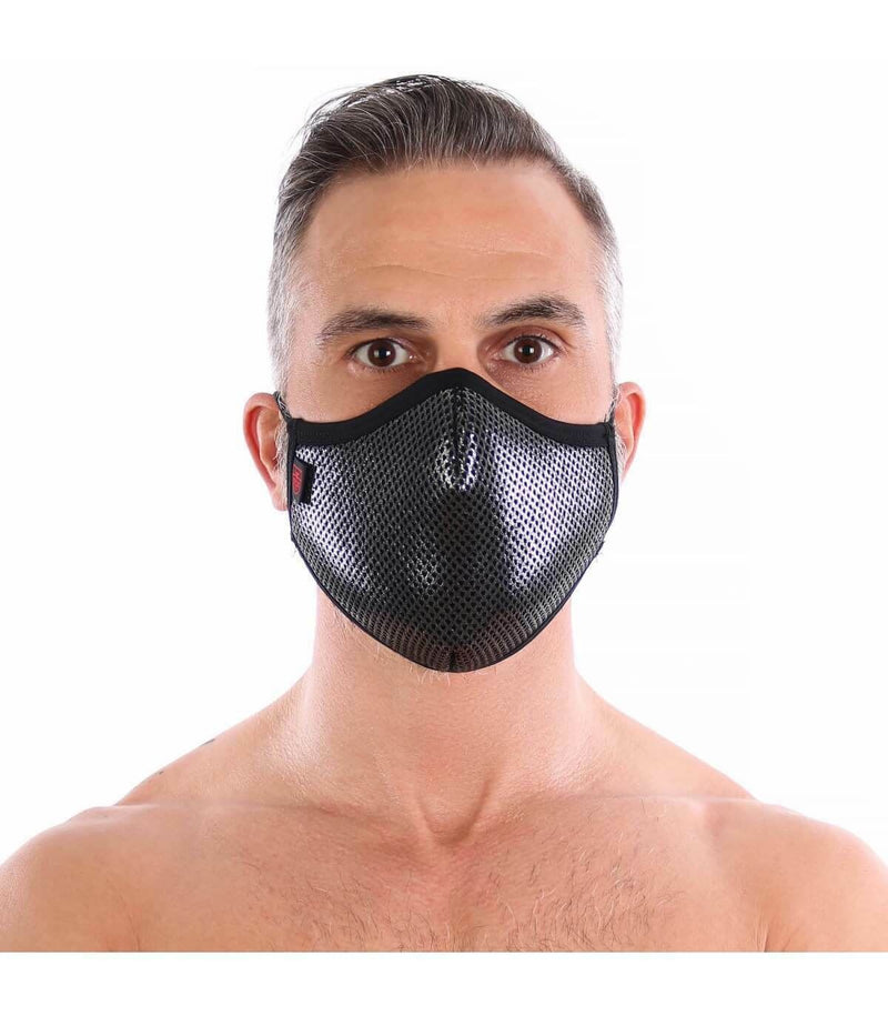SexyMenUnderwear.com One Size TOF PARIS 3D WASHABLE SILVER MASK Washable & Reusable & Adjustable SILVER