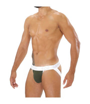 SexyMenUnderwear.com TOF PARIS Alpha Jockstrap Sexy Soft Cotton Bi-Stretch Jersey Khaki-White 15
