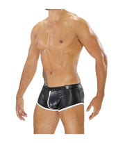 SexyMenUnderwear.com TOF PARIS Boxer FETISH Full Zipper Leather-Look Boxers YKK Zip Black/White 5