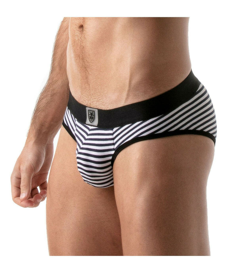 SexyMenUnderwear.com TOF PARIS Brief Stripe Push Up Briefs Cotton Jersay Navy-Black 21