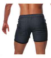 SexyMenUnderwear.com TOF PARIS COWBOY LONG SHORTS Low-Slung Drawstring Modern Style Dark Blue T1