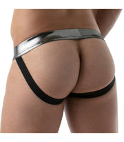 SexyMenUnderwear.com TOF PARIS Fantasy Jockstrap Stretchy Jock MicroFiber Metallic Silver 49