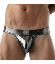 SexyMenUnderwear.com TOF PARIS Fantasy Jockstrap Stretchy Jock MicroFiber Metallic Silver 49