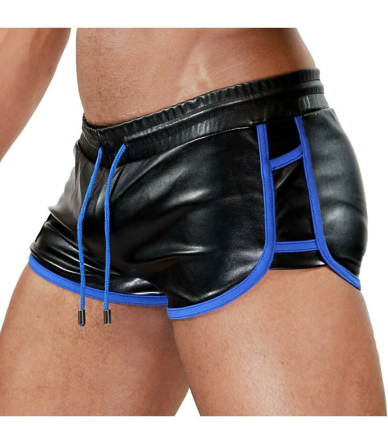 SexyMenUnderwear.com TOF PARIS Fashion Shorts CRUISE Delux Rear Pockets Boxer Short Black&Blue T3