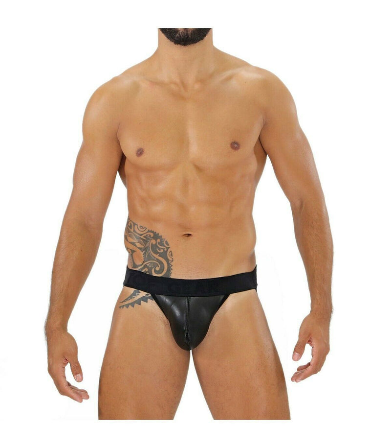 SexyMenUnderwear.com TOF PARIS FETISH Jock MicroFibre Leather-Look JockStraps Bulge Support 5