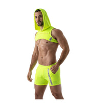SexyMenUnderwear.com TOF PARIS Gym Shorts Low-Waisted Poly-Cotton Jersay Sport Short Neon Yellow 51