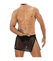 SexyMenUnderwear.com TOF PARIS IBIZA Jock-Skirt Combo a Mesh Sexy Men Skirt Open Jockstrap Black T3