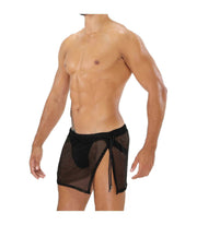SexyMenUnderwear.com TOF PARIS IBIZA Jock-Skirt Combo a Mesh Sexy Men Skirt Open Jockstrap Black T3