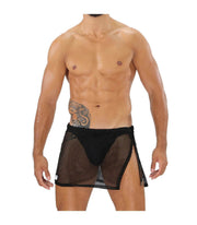 SexyMenUnderwear.com TOF PARIS IBIZA Jock-Skirt Combo a Mesh Sexy Men Skirt Open Jockstrap Black T3