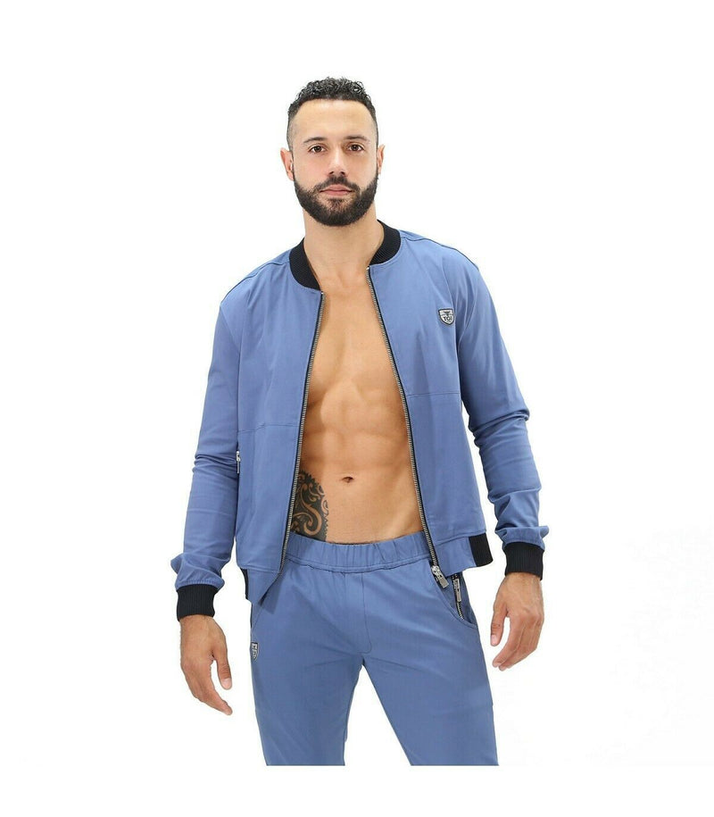 SexyMenUnderwear.com TOF PARIS Jacket Fashion Vest Elegant Urban Look Viscose Cotton Blend Blue T1