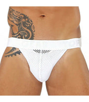 SexyMenUnderwear.com TOF PARIS JOCK BULGE MESH Jockstraps Lined Enhancing Pouch White 13