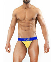 SexyMenUnderwear.com TOF PARIS JockStrap CARTER Sexy Cut Mens Jock Micro Modal Breathable Yel-Blu 9