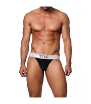 SexyMenUnderwear.com TOF PARIS Jockstrap VIENNA Velvet Jock Sensual Black/White 23