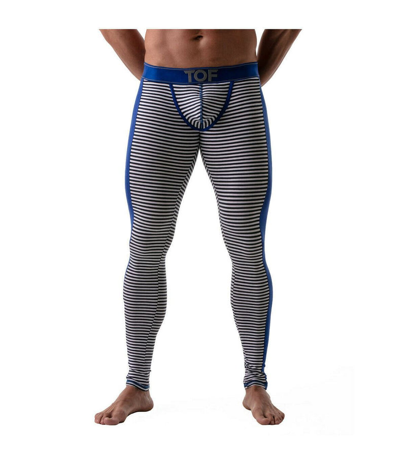 SexyMenUnderwear.com TOF PARIS Legging Stripes Push-Up Leggings Cotton Jersey Navy 29
