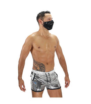 SexyMenUnderwear.com One Size TOF PARIS Mask GLITTER WASHABLE Face Masks & NOZE CLIP 2-Layer Sparkle Black