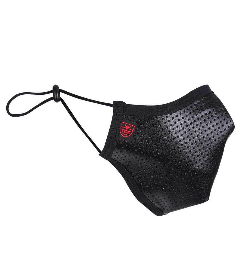 SexyMenUnderwear.com One Size TOF PARIS MASQUE FETISH SEAMLES MASK Stylish Breathable Imitation Leather Black