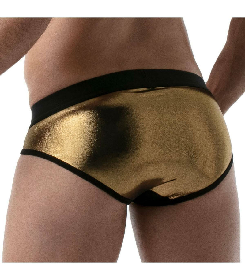 SexyMenUnderwear.com TOF PARIS Metal Brief Metallic Breathable Gold Briefs 55