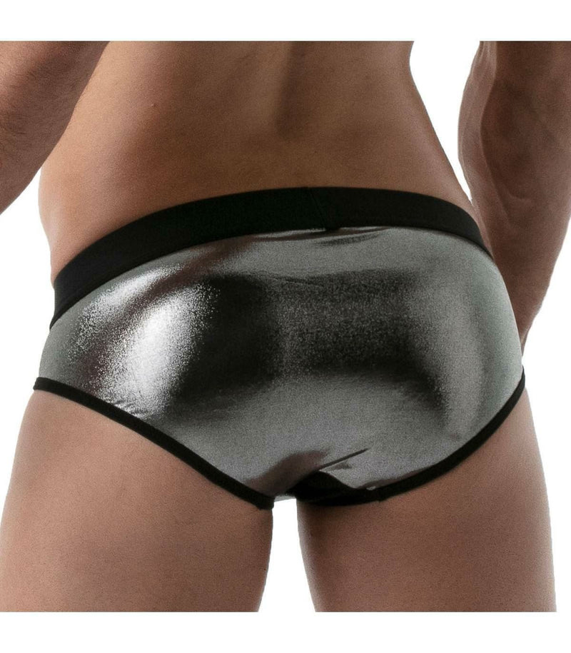 SexyMenUnderwear.com TOF PARIS Metal Brief Metallic Breathable Silver Briefs 55