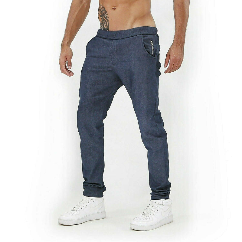 SexyMenUnderwear.com TOF PARIS Pants COWBOY Low Waist Casual Pant 4 Large Pockets Denim Blue T1