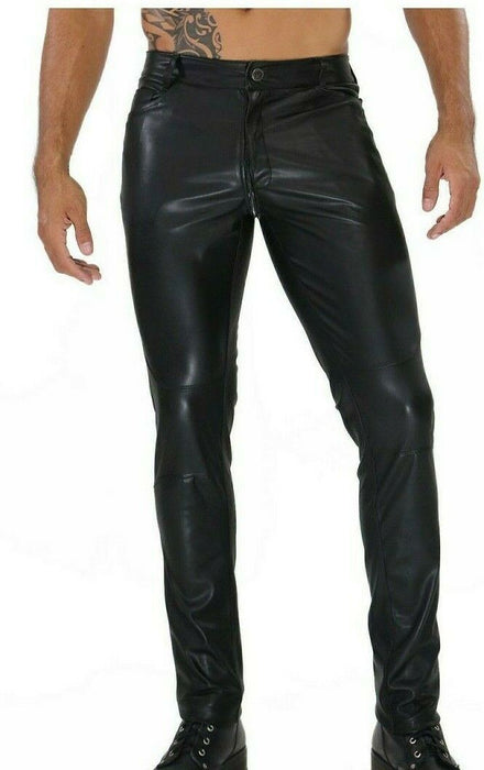 sexymenunderwear com tof paris pants fetish full back zipper double slider ykk matt leather 1